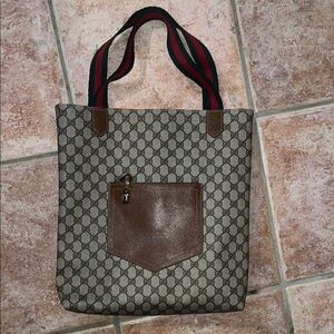 Gucci Beige and Brown Signature Tote